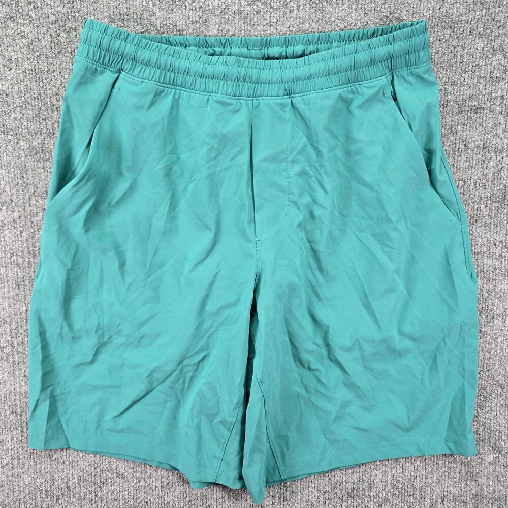 Lululemon Pace Breaker Shorts Men Medium Mint Teal Green Drawstring Gym 9" Lined